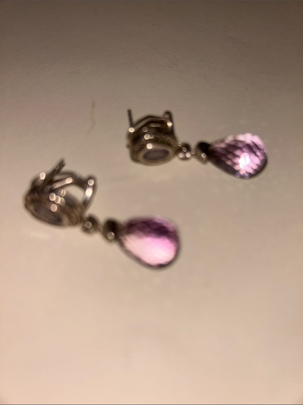 Beautiful amythest earrings top and bottom